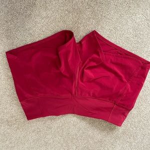 red lululemon shorts